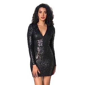 Dress The Population Shauna Sequin Bodycon Mini Dress Size Large